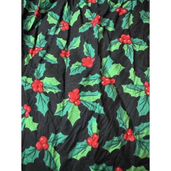 Vintage Bechamel Size 8 Petite 8P Christmas Holiday Stretch Skirt Holly Print - Picture 6 of 9